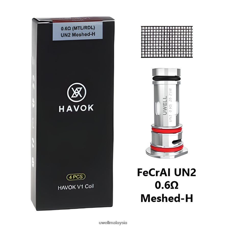 UWELL Malaysia - X6BB62151 UWELL HAVOK V1 gegelung (4 pek) 0.6ohm