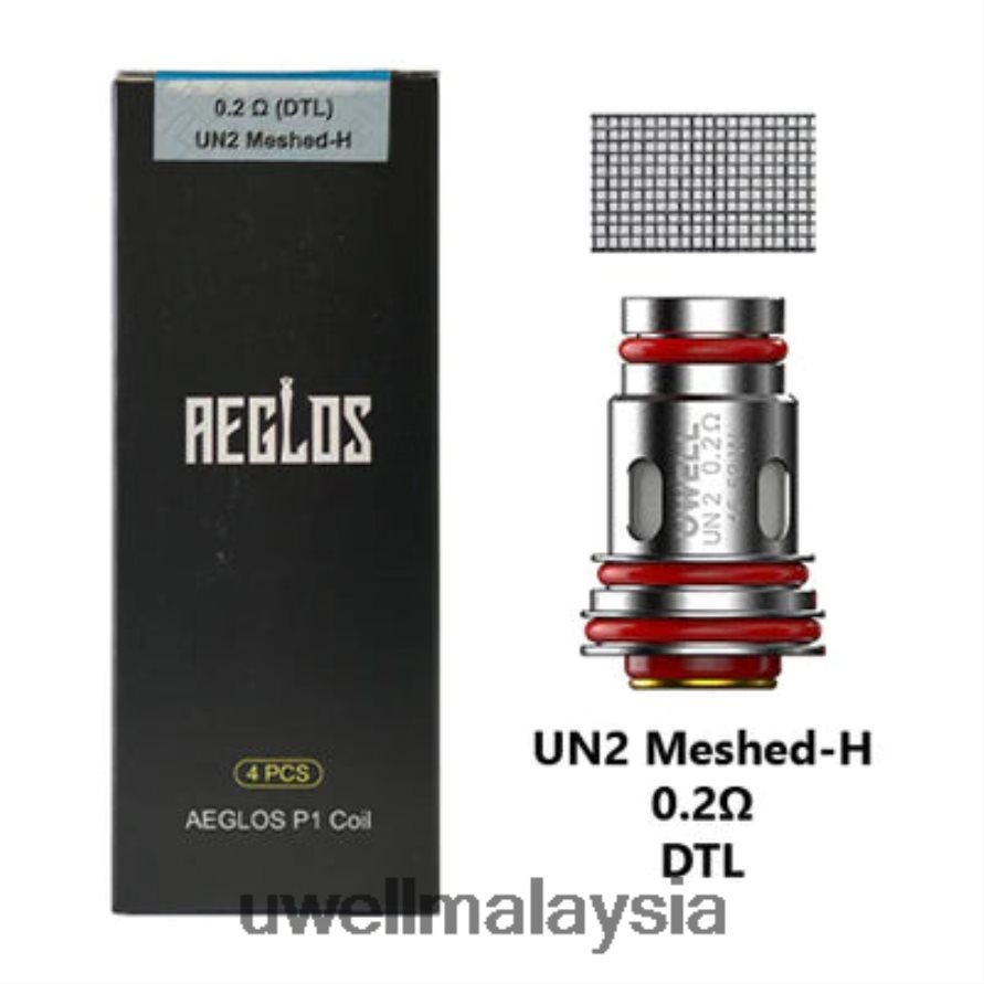 UWELL Malaysia - X6BB62271 UWELL AEGLOS gegelung | 4-pek p1 un2 berjerat-h 0.2ohm