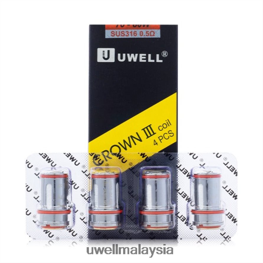 UWELL Malaysia - X6BB6291 UWELL CROWN 3 gegelung (4 pek) 0.25ohm
