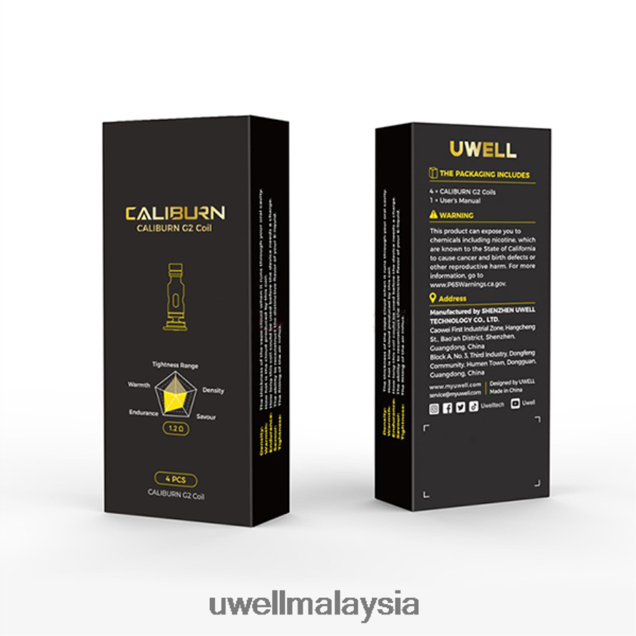 UWELL Products Malaysia - X6BB622 UWELL CALIBURN G2 gegelung | 4-pek un2 jejaring-h 1.2ohm