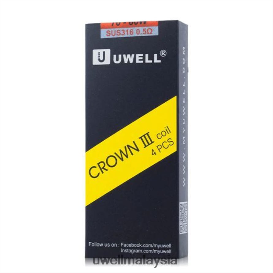 UWELL Products Malaysia - X6BB6292 UWELL CROWN 3 gegelung (4 pek) 0.4ohm