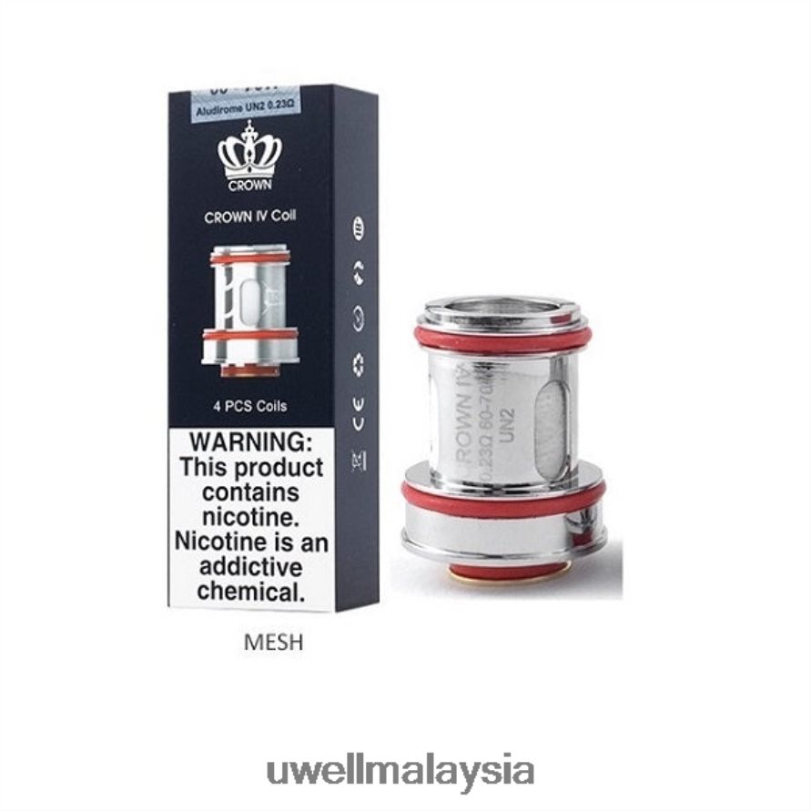 UWELL Store - X6BB62184 UWELL CROWN 4 gegelung gantian (4 pek) un2 dwi mesh 0.23ohm