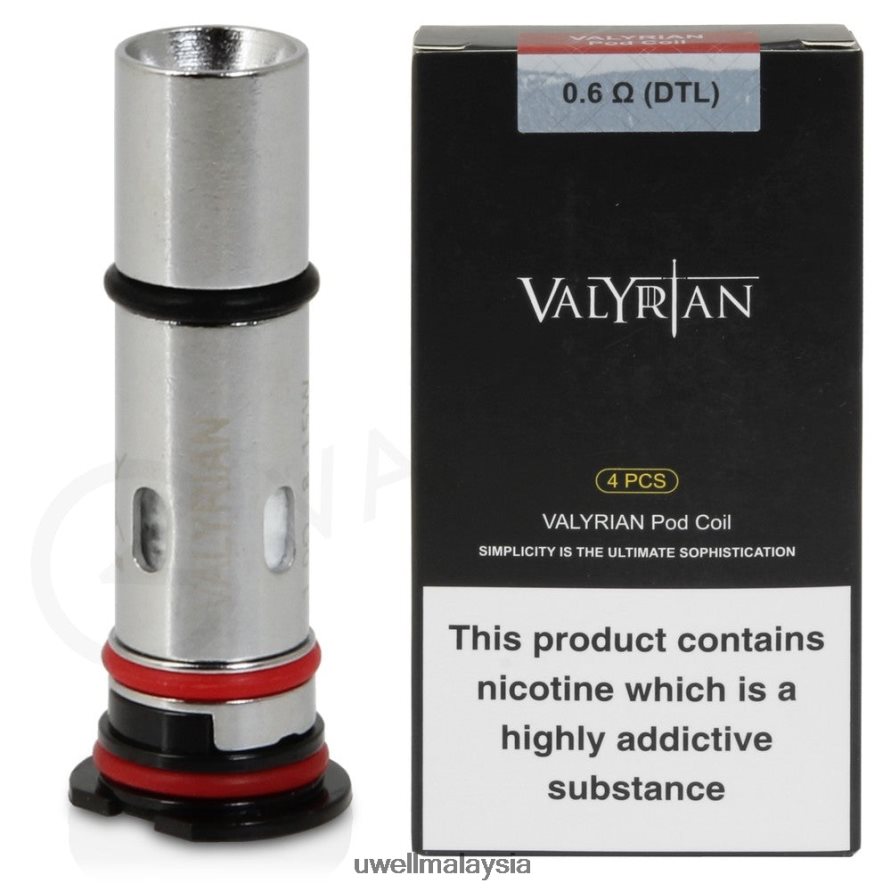 UWELL Store - X6BB6234 UWELL VALYRIAN gegelung pengganti pod (4 pek) 0.6ohm dtl