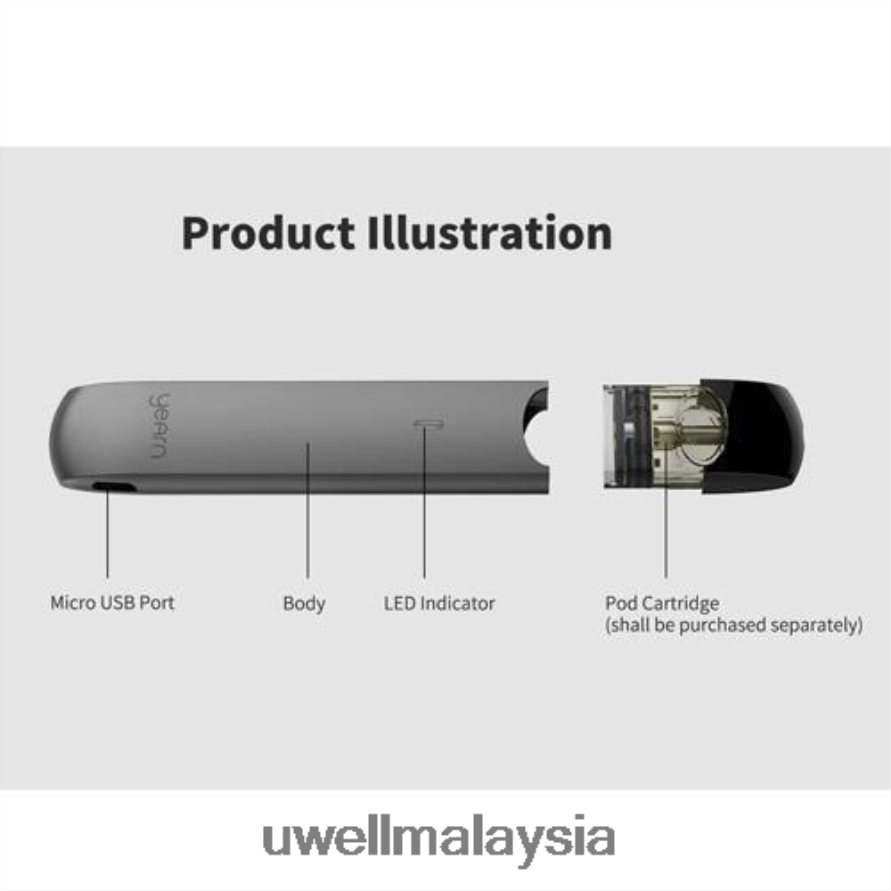 UWELL Store - X6BB62254 UWELL YEARN peranti pod (pod tidak disertakan) hitam