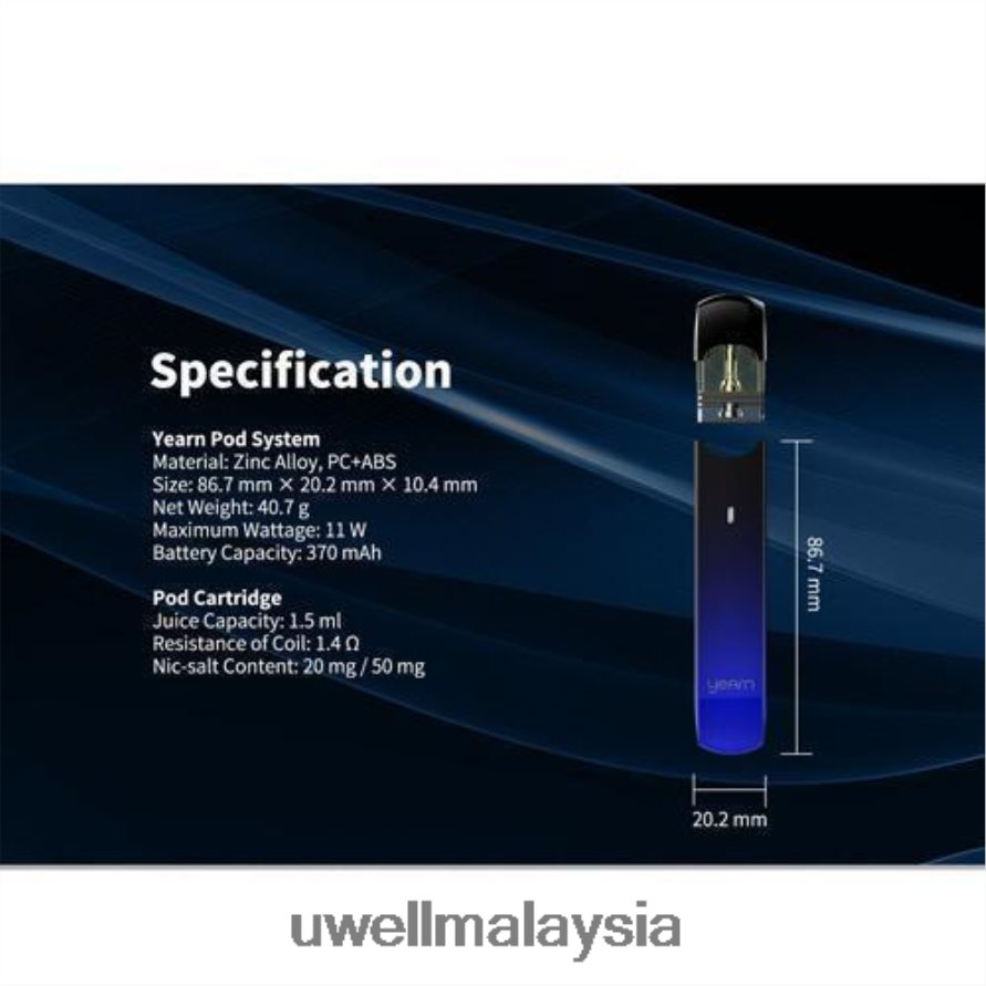 UWELL Store - X6BB62254 UWELL YEARN peranti pod (pod tidak disertakan) hitam